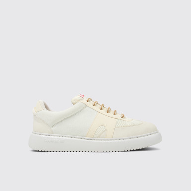 Side view of Runner K21 Sorona® White textile sneakers for men