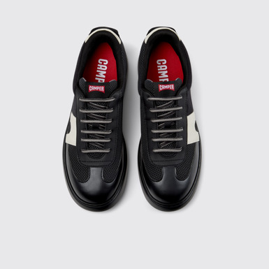 Overhead view of Runner K21 Sorona® Black textile sneakers for men