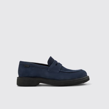 Side view of Norman Blue Nubuck Men's Shoes.