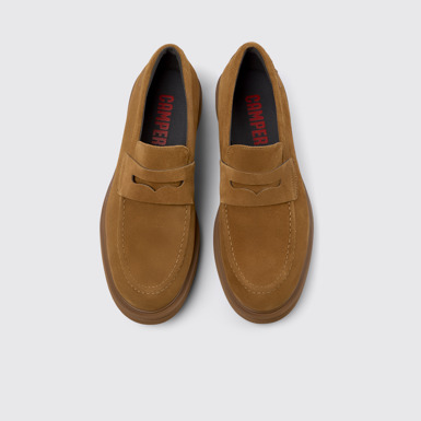 Overhead view of Norman Brown Nubuck Men's Shoes.
