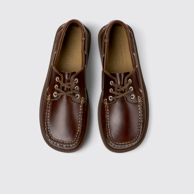 Overhead view of Don Brown Leather Moccasin/Nautical Shoes for Men.