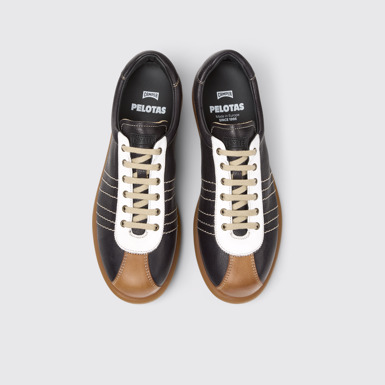 Overhead view of Pelotas Multicolor Leather Shoes for Men.