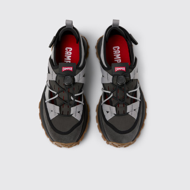 Drift Trail VIBRAM Szare sneakersy męskie z PET z recyklingu i z nubuku.