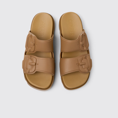 Overhead view of Brutus Sandal Brown Synthetic Sandals for Men.