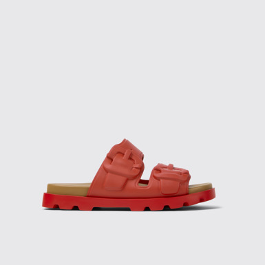 Side view of Brutus Sandal Red Synthetic Sandals for Men.