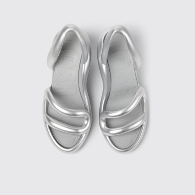 Overhead view of Kobarah Silver unisex Sandal