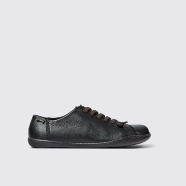 Side view of Peu Black Leather Women's Shoe.