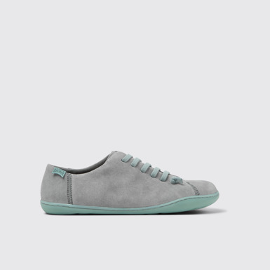 Side view of Peu Gray Nubuck Shoes for Women.
