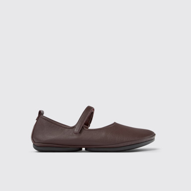 Right Weinroter Mary Jane-Lederschuhe für Damen