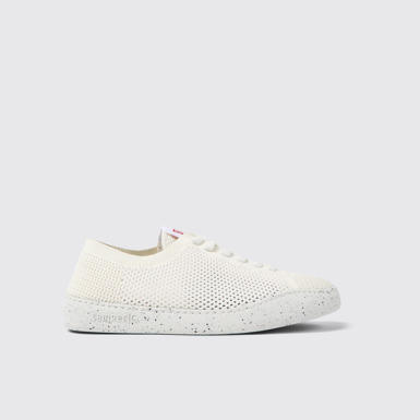 Side view of Peu Touring White Recycled PET Women's Sneakers.