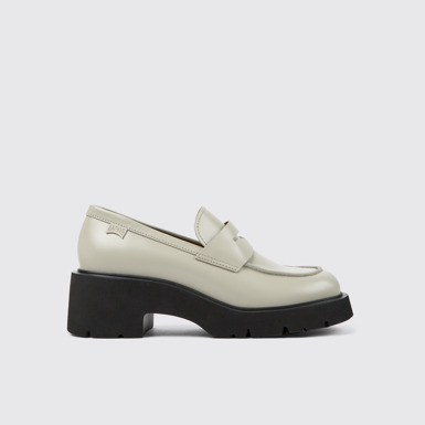 Milah Mocassins en cuir gris pour femme