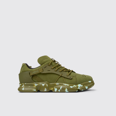 Side view of Karst Green Nubuck/Textile Sneaker for Women