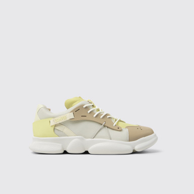 Side view of Twins Multicolor Textile and Leather Women's Sneakers.