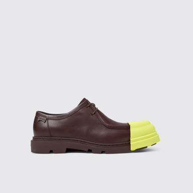 Side view of Junction Burgundy leather shoes for women