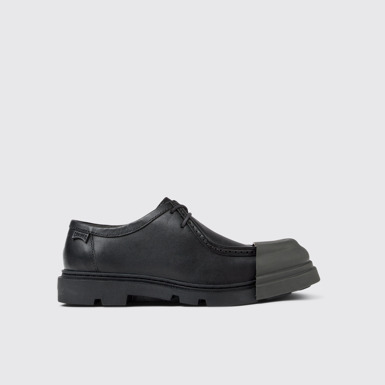 Side view of Junction Black Leather Women's Shoe.