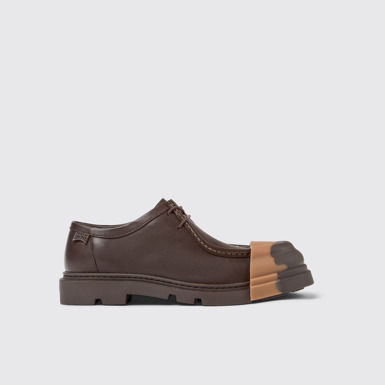 Side view of Junction Brown Leather Women's Shoes.