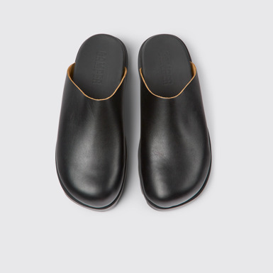 Overhead view of Brutus Sandal Black Leather Sandals for Women.