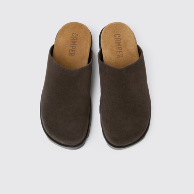 Overhead view of Brutus Sandal Gray Nubuck Clog for Women