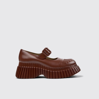 Side view of BCN Red Leather Women's Shoe.