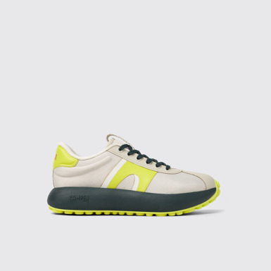 Side view of Pelotas Athens Gray-yellow Textile Sneaker for Women