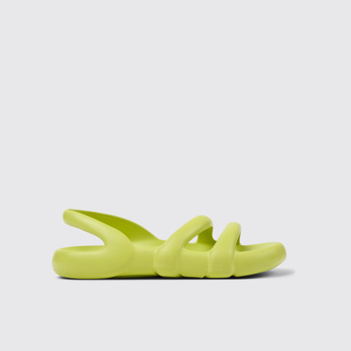 Side view of Kobarah Flat Yellow Sandals.