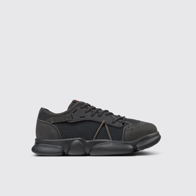 Side view of Karst Sorona® Gray and black textile sneaker for women