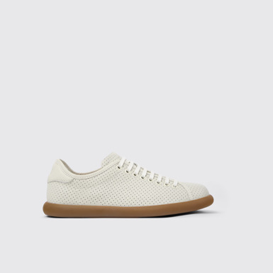 Side view of Pelotas Soller White Leather Sneakers for Women.