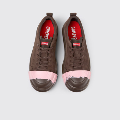 Overhead view of Junction Runner Brown Nubuck Women's Sneakers.