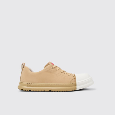 Side view of Junction Runner Beige Nubuck Sneakers for Women.