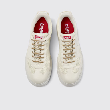 Overhead view of Runner K21 Sorona® White Sorona Mesh Women's Sneakers.