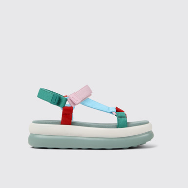 Side view of Twins Multicolor Recycled PET Sandals for Women.