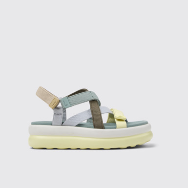 Side view of Twins Multicolor Recycled PET Sandals for Women.