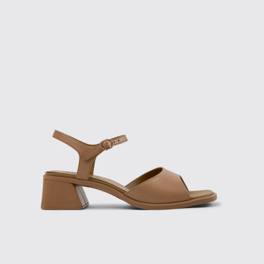 Side view of Kora Sandal Nude Leather Sandals for Women.