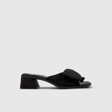Side view of Twins Black Recycled PET Sandals for Women.