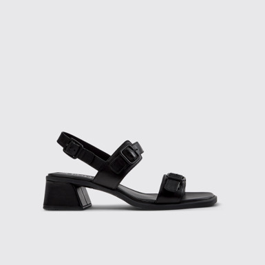 Side view of Kora Sandal Black Leather Sandals for Women.
