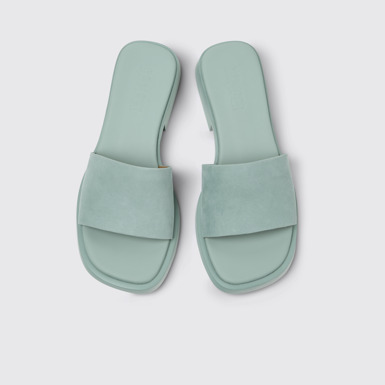 Overhead view of Dana Green Nubuck Sandals for Women.