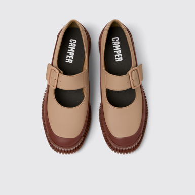 Overhead view of Pix Multicolor Leather Women's Shoe.