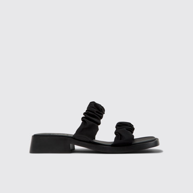 Side view of Dana Black Recycled PET Sandals for Women.