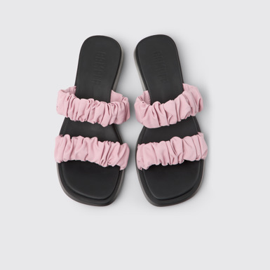 Overhead view of Dana Pink Recycled PET Sandals for Women.