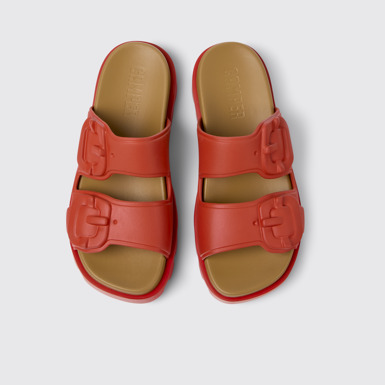 Overhead view of Brutus Sandal Red EVA Sandals for Women.