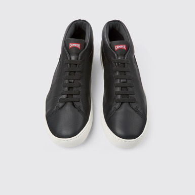 Overhead view of Peu Touring Black leather sneakers for men