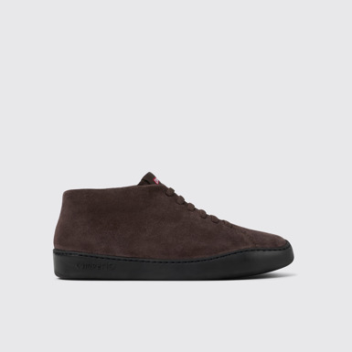 Side view of Peu Touring Brown nubuck sneakers for men