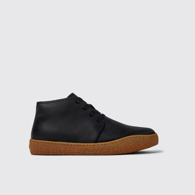 Side view of Peu Terreno Black Nubuck Desert Boot for Men
