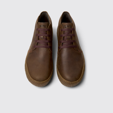 Overhead view of Peu Terreno Brown Nubuck Desert Boot for Men
