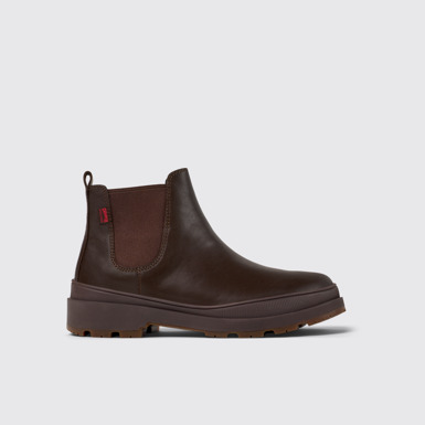 Side view of Brutus Trek HYDROSHIELD® Brown leather ankle boots for men
