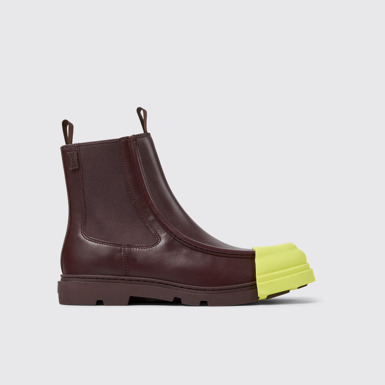 Junction Bottines en cuir bordeaux pour homme