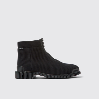Side view of Pix Black TENCEL® Lyocell Ankle Boots for Women.