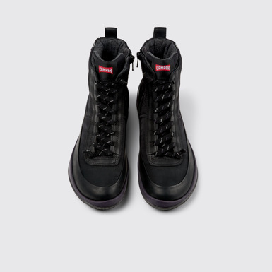Overhead view of Peu Pista PrimaLoft® Black Textile and Leather Boots for Women