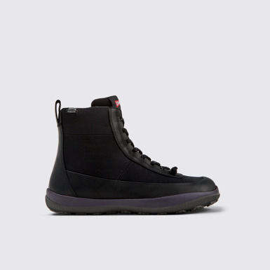 Side view of Peu Pista PrimaLoft® Black Textile and Leather Boots for Women