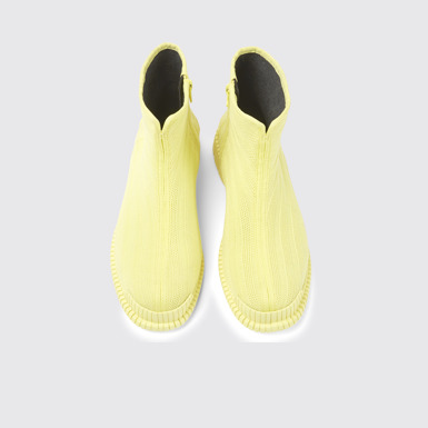 Overhead view of Pix TENCEL® Yellow TENCEL™ Lyocell ankle boots for women